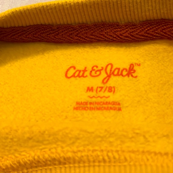 Cat & Jack  Girls sz 7/8 (M)  mustard yellow KINDNESS sweatshirt - Picture 3 of 3